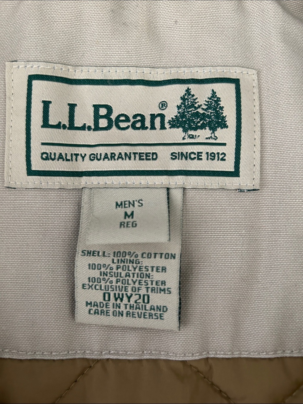 L.L. Bean Vintage Men's Beige Barn Coat with Brown Corduroy Collar/Cuffs - Picture 12 of 16